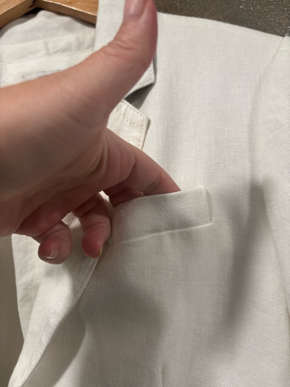 J Crew Schoolboy 100% linen long sleeved cream lined blazer size 8 - Picture 9 of 10
